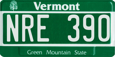 VT license plate NRE390