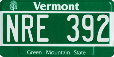 VT license plate NRE392