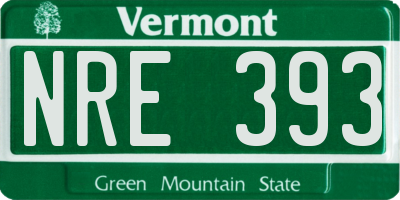 VT license plate NRE393