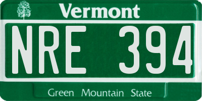VT license plate NRE394