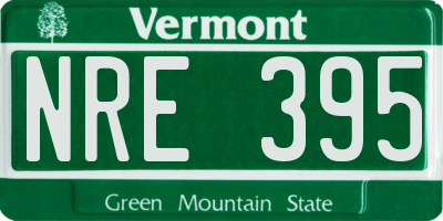 VT license plate NRE395