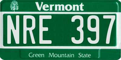 VT license plate NRE397