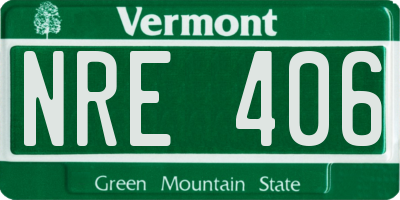 VT license plate NRE406