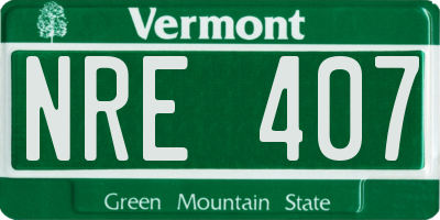 VT license plate NRE407
