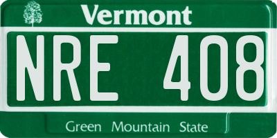 VT license plate NRE408