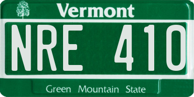 VT license plate NRE410