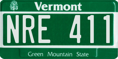 VT license plate NRE411