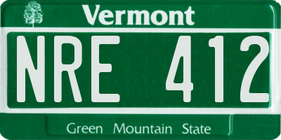 VT license plate NRE412