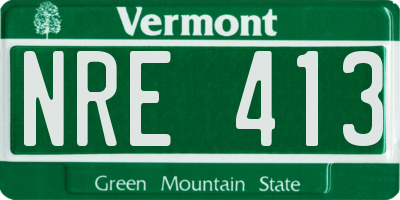VT license plate NRE413