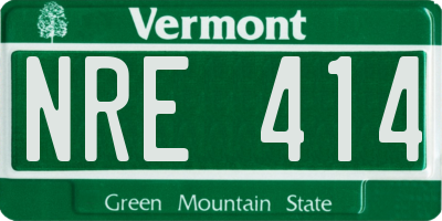 VT license plate NRE414