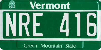 VT license plate NRE416