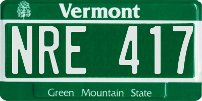 VT license plate NRE417