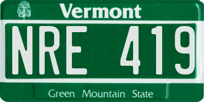 VT license plate NRE419