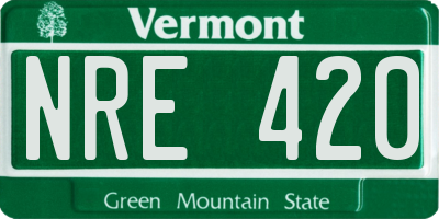 VT license plate NRE420
