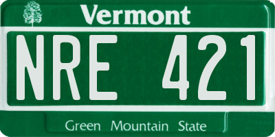 VT license plate NRE421