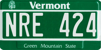 VT license plate NRE424