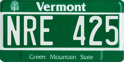 VT license plate NRE425