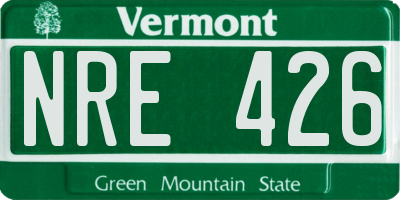 VT license plate NRE426
