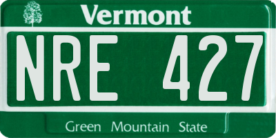 VT license plate NRE427