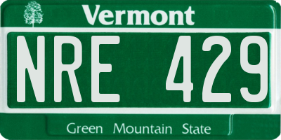 VT license plate NRE429
