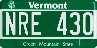 VT license plate NRE430