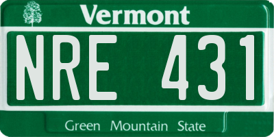 VT license plate NRE431