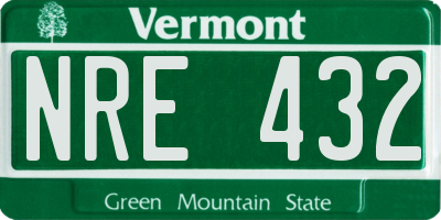 VT license plate NRE432