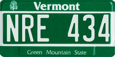 VT license plate NRE434