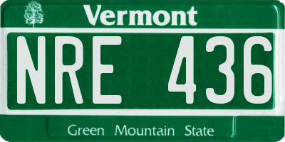 VT license plate NRE436