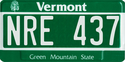 VT license plate NRE437