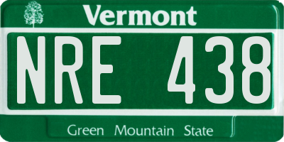 VT license plate NRE438