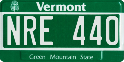 VT license plate NRE440
