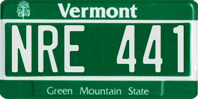 VT license plate NRE441