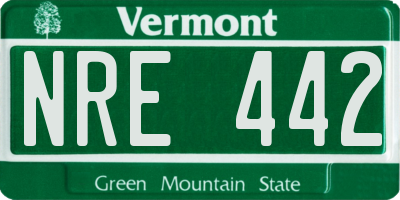 VT license plate NRE442
