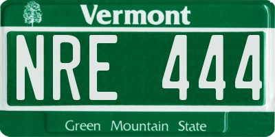 VT license plate NRE444