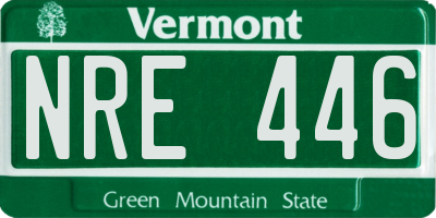 VT license plate NRE446