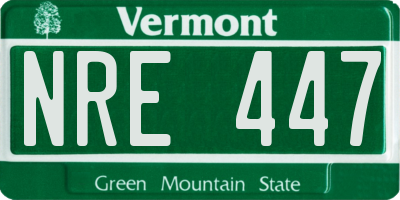 VT license plate NRE447