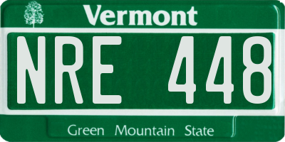 VT license plate NRE448