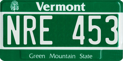 VT license plate NRE453