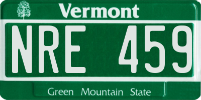 VT license plate NRE459