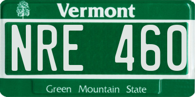 VT license plate NRE460