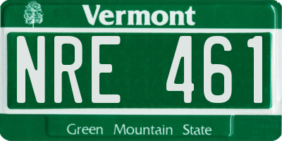 VT license plate NRE461