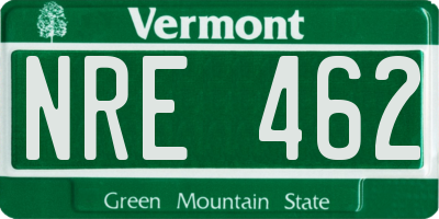 VT license plate NRE462