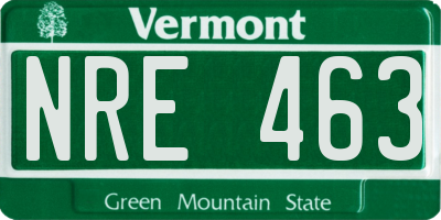 VT license plate NRE463
