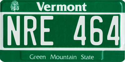 VT license plate NRE464