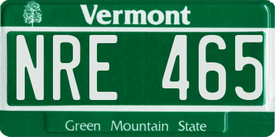 VT license plate NRE465