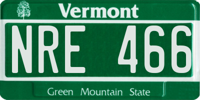 VT license plate NRE466