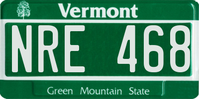 VT license plate NRE468