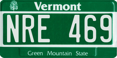 VT license plate NRE469