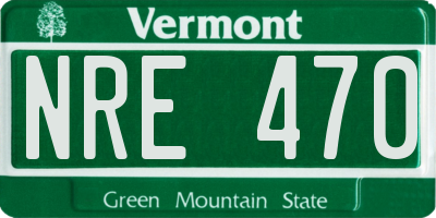 VT license plate NRE470